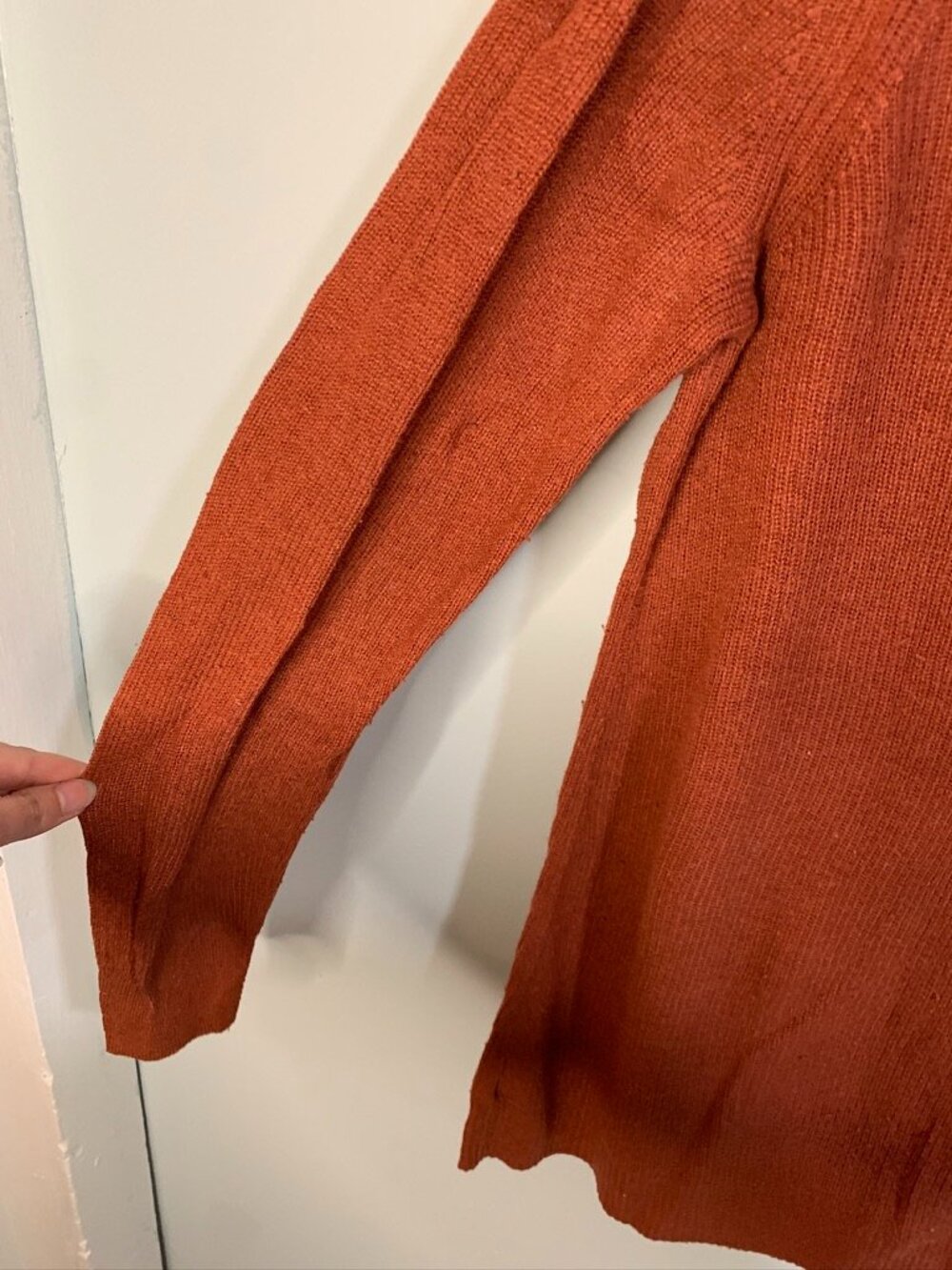A New Day Rust Open Front Cardigan Size Large Lightweight Knit Fall Layer - Picture 5 of 5